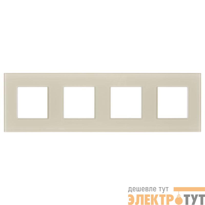 Рамка 4-м SKANDY SK-F24B стекло беж. IEK SK-M42-G-K10