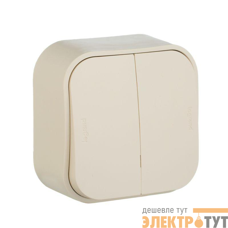 Выключатель 2-кл. ОП Quteo 10А IP20 10AX сл. кость IEK 782232