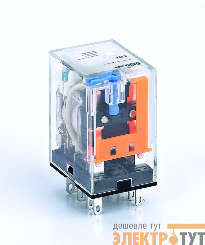 Реле промежуточное ПР-102 5А 6В DC 2 конт. с LED-индикацией и TEST фукц. DEKraft 23835DEK