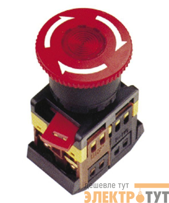 Кнопка АЕ-22 Грибок красныая с фиксацией 1NO+1NC ЭКФ