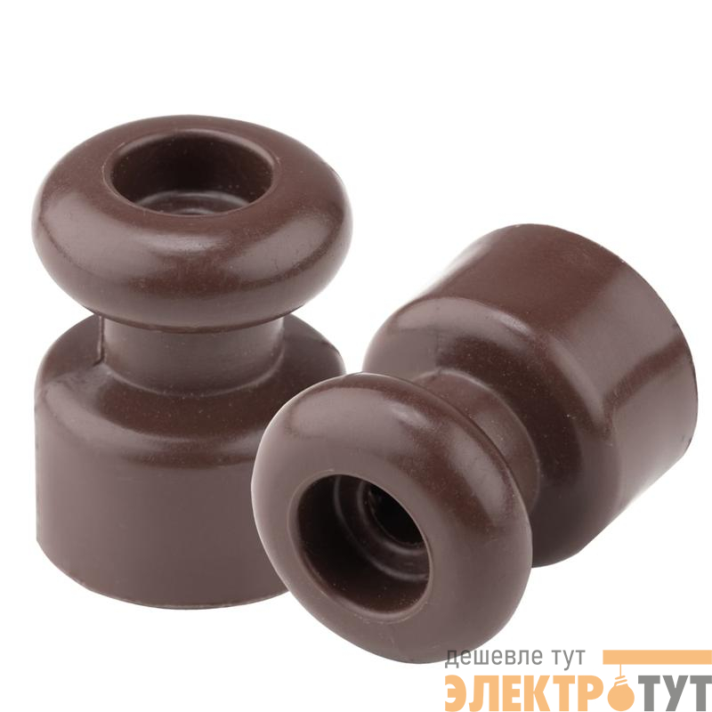 Изолятор для витых проводов РЕТРО (уп.10шт) Bylectrica ЮЛИГ.757522.014 шоколад