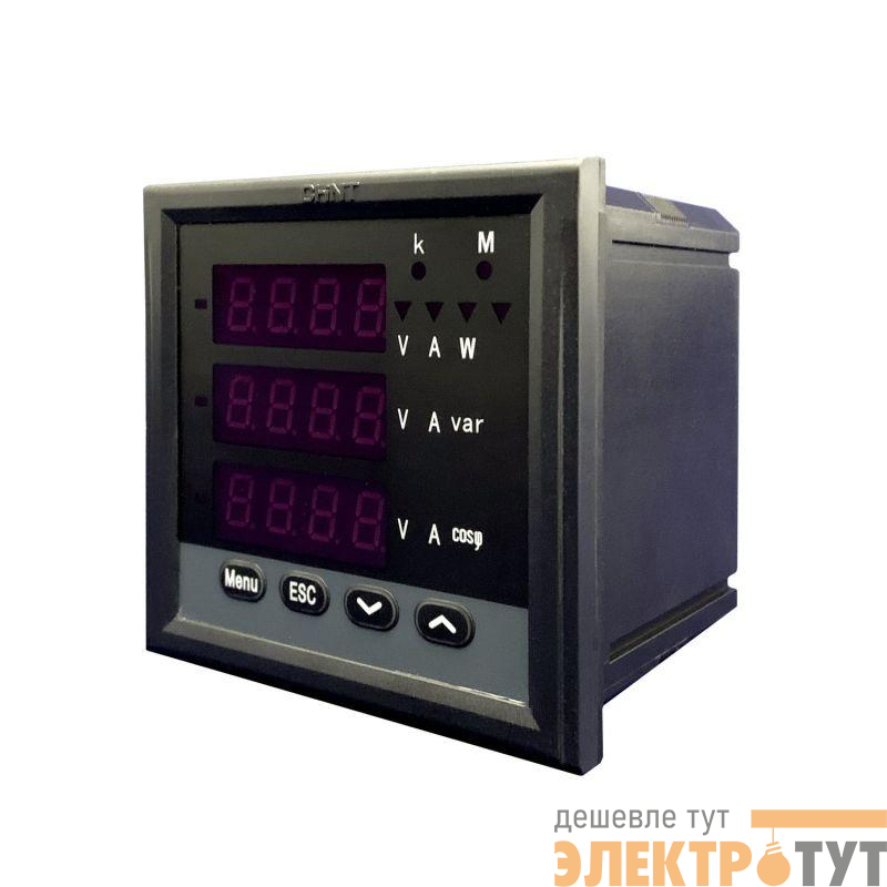 Прибор измерительный многофункциональный PD666-3S4 3ф 5А RS-485 96х96 LED дисплей 380В CHINT 765094