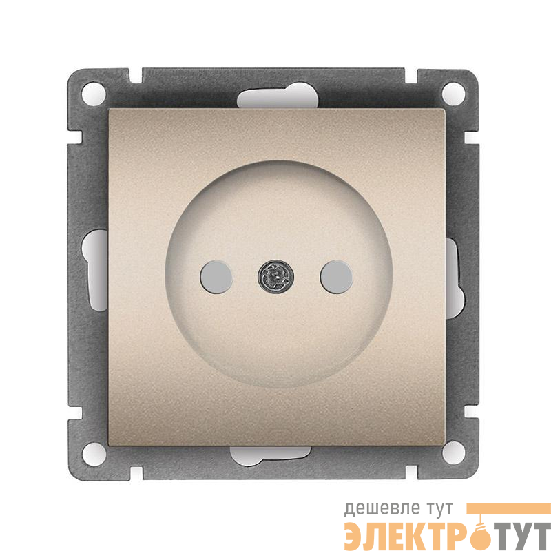 Розетка 1-м СП Афина 16А IP20 без заземл. защ. шторки механизм шампань Universal A0047-Br