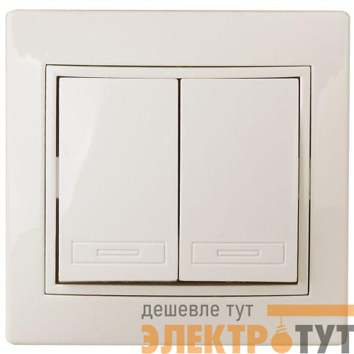 Переключатель 2-кл. СП Plano 1-107-02 10А 250В IP20 слон. кость Intro Б0053804