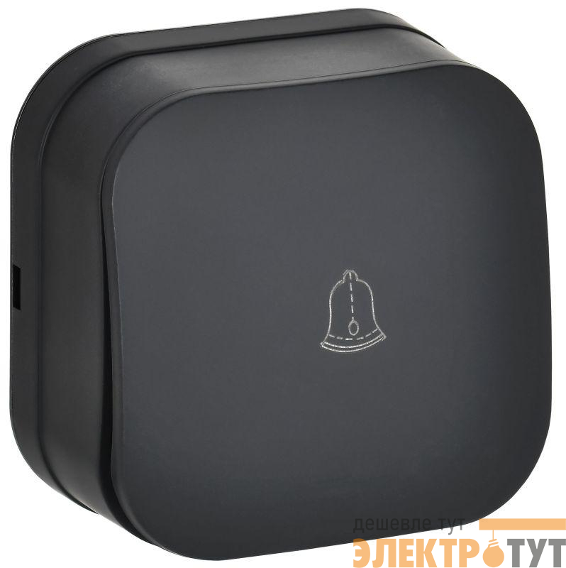 Выключатель 1-кл. ОП GLORY ВСс20-1-0-ХЧм 10А самовозврат. черн. матов. IEK EVH14-K02M-10