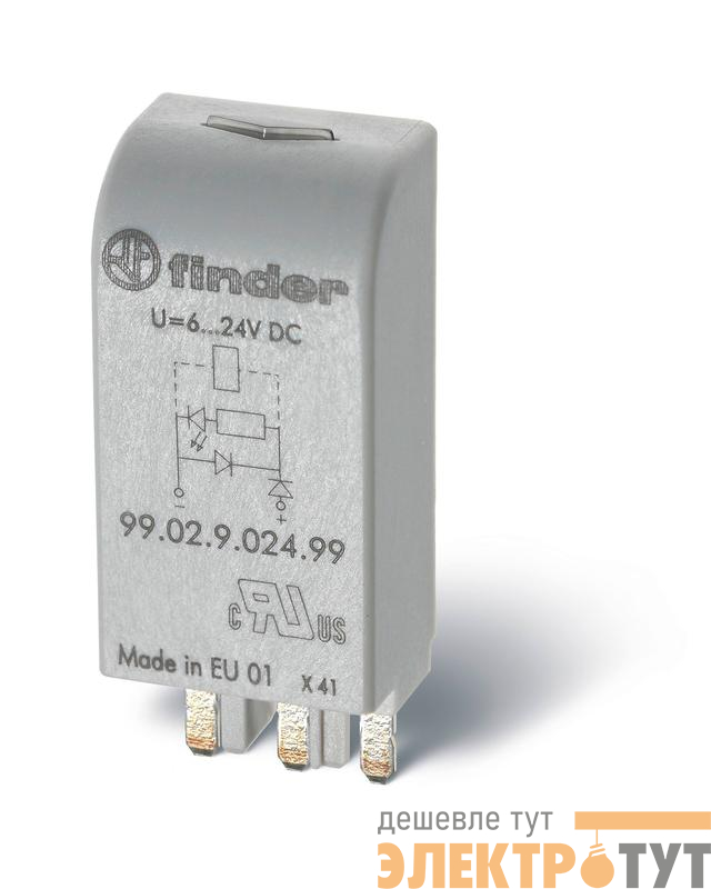 Модуль индикации и защиты LED + варистор 110...240В AC/DC зел. FINDER 9902023098