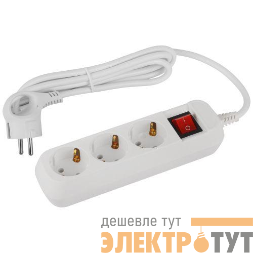 Удлинитель 3х1.5м с заземл. с выкл. ПВС 3х1 UDL-16-315-ES Greenline Эра Б0065078