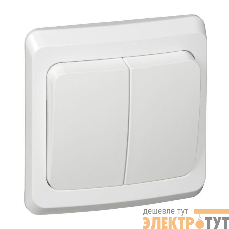 Выключатель 2-кл. СП Этюд 10А IP20 с подсветкой бел. SE BC10-006B