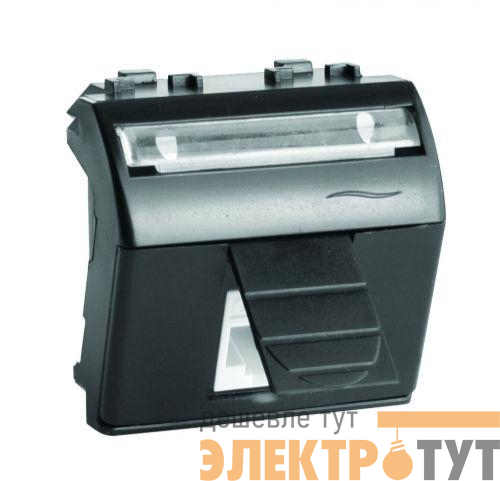 Розетка компьютерная 1-м СП 2мод. Brava RJ45 кат.5E черн. DKC 77655N
