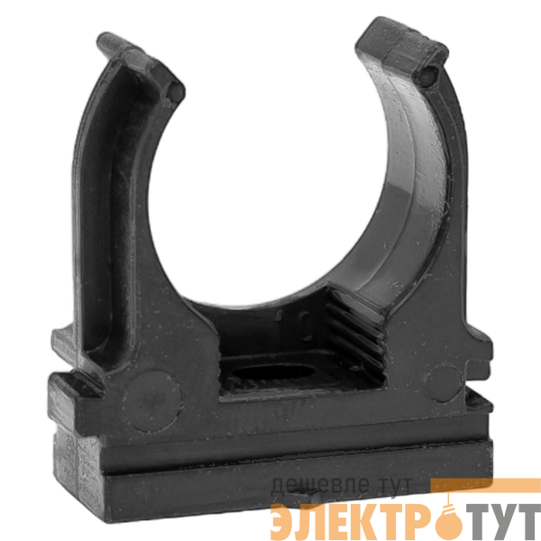 Держатель для труб (клипса) для ручного монтажа d16мм Plast черн. (уп.100шт) EKF derj-z-16s-black