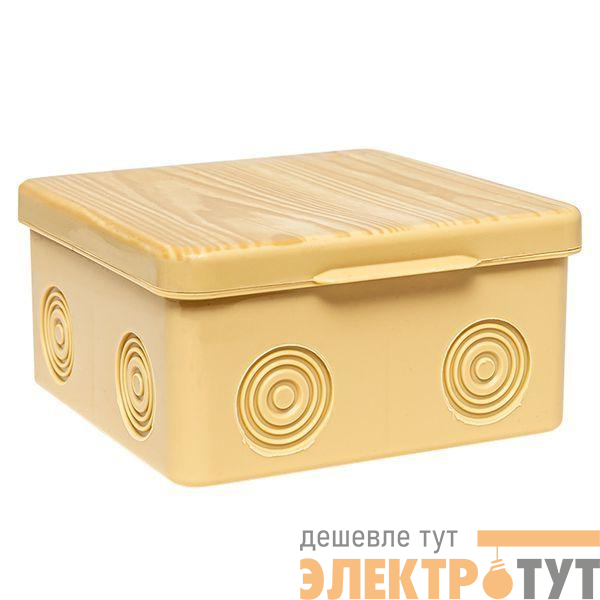 Коробка распаячная КМР-030-034 пылевлагозащ. 100х100х55 без мембранных вводов свет. дерево EKF plc-kmr-030-034-s