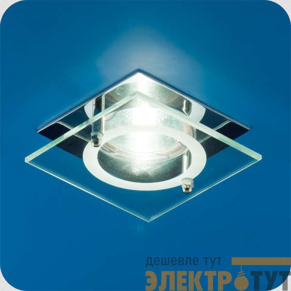Светильник Quartz 51 4 05 с накладным стеклом квадрат. MR16 хром ИТАЛМАК IT8062