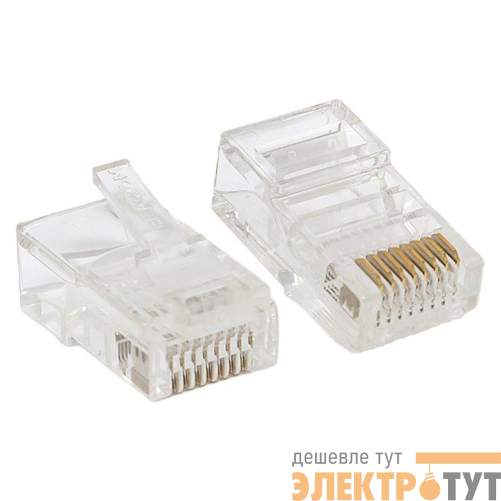 Коннектор RJ45 (8P8C) кат.5E неэкранир. 30мкд универс. (уп.50шт) TERACOM PRO EKF TRP-PLUG-5EUTP-50