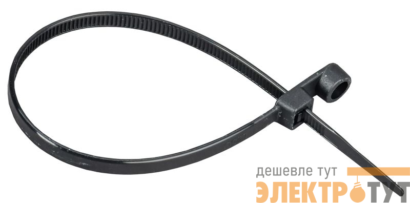 Хомут 4.8х200мм P6.6 с винтовым креплением черн. (уп.100шт) IEK UHH12-D048-200-100-K02