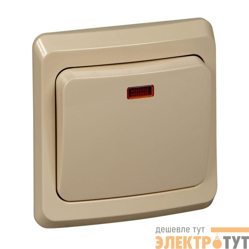 Выключатель 1-кл. СП Этюд 10А IP20 с подсветкой крем. SE BC10-005K