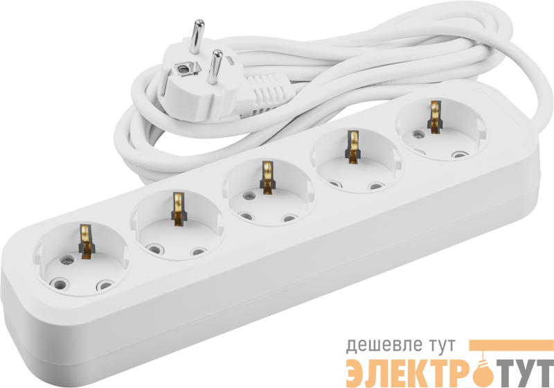 Удлинитель 5х5м с заземл. 16А IP20 90 802 OPE-S-05-500-E-3x1 бел. ОНЛАЙТ 90802