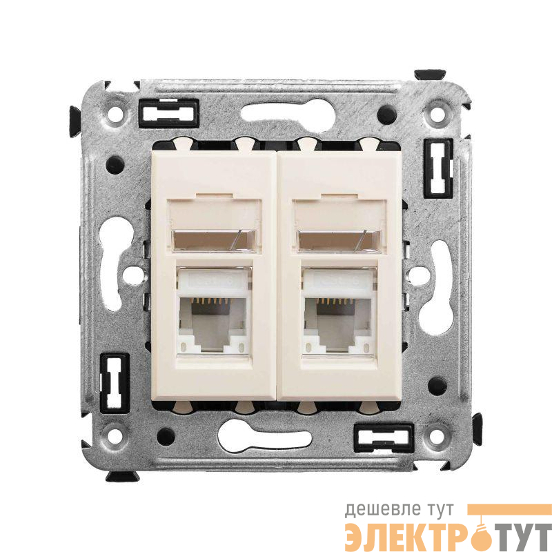 Розетка компьютерная 2-м СП Avanti "Ванильная дымка" RJ45 кат.6 DKC 4405294
