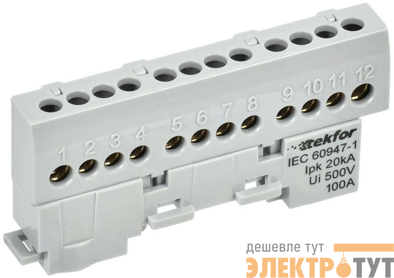 Шина L "фаза" изол. на универс. держ. 6х9-12-Ср TEKFOR IEK TF-NN10-12-KL-K03