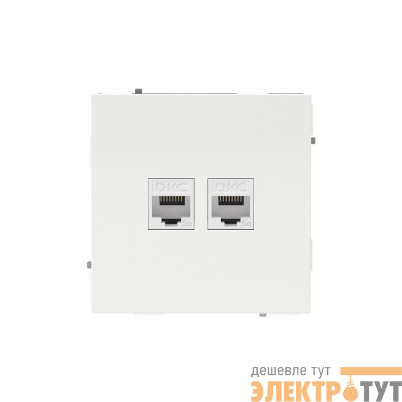 Розетка компьютерная 2-м KANT RJ45 кат.5E без шторки бел. магнолия DKC 7000664