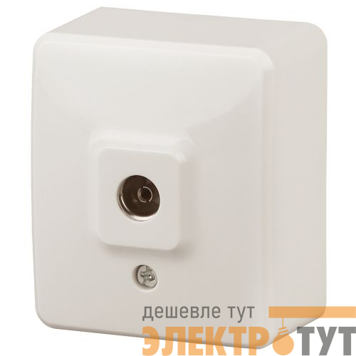 Розетка телевизионная одиночная TV ОП 1мод. Эксперт 11-3201-02 IP20 сл. кость Эра Б0020725