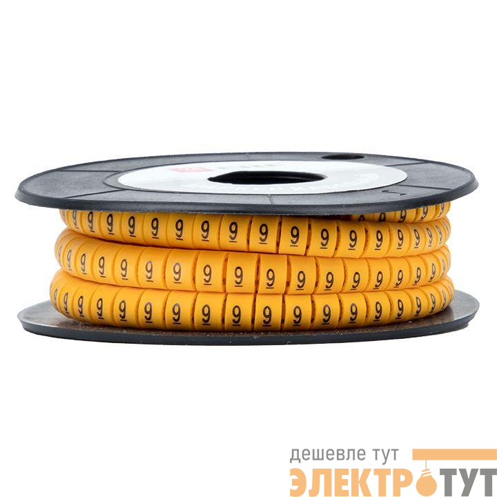 Маркер каб. 6.0кв.мм "9" (ЕС-3) (уп.350шт) EKF plc-KM-6-9