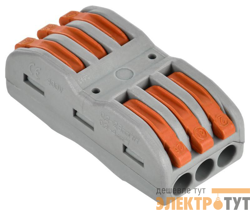 Клемма строительно-монтажная СМК 222-4133 (уп.4шт) IEK UKZ20-4133-004