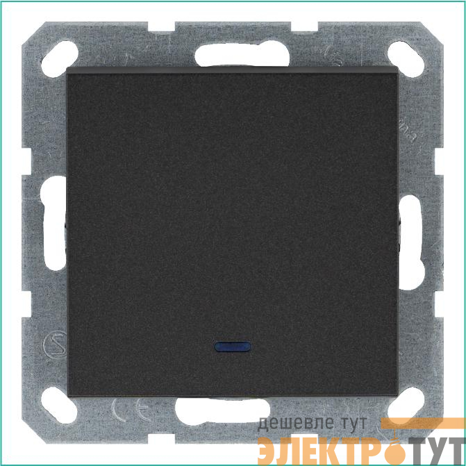 Выключатель 1-кл. 10А IP20 с подсветкой механизм антрацит Jasmart G3011NB