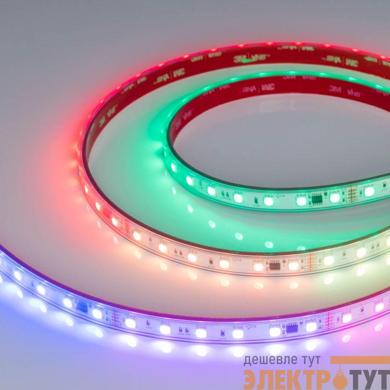 Лента светодиодная DMX-PS-B60-12mm 24V RGB-PX6 14Вт/м IP67 5060 герметичная бегущий огонь (уп.5м) Arlight 039182