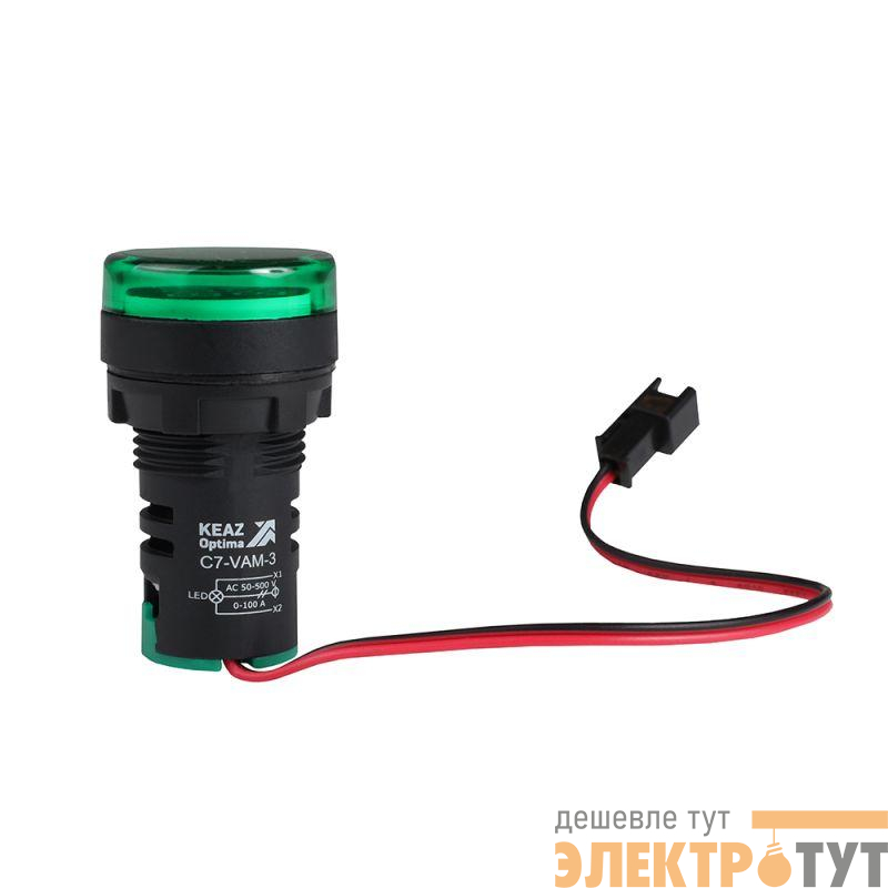 Индикатор тока и напряжения OptiSignal Compact D22 С7-VAM-3 зел. 50-500В AC/0-100А AD22VAM КЭАЗ 375698