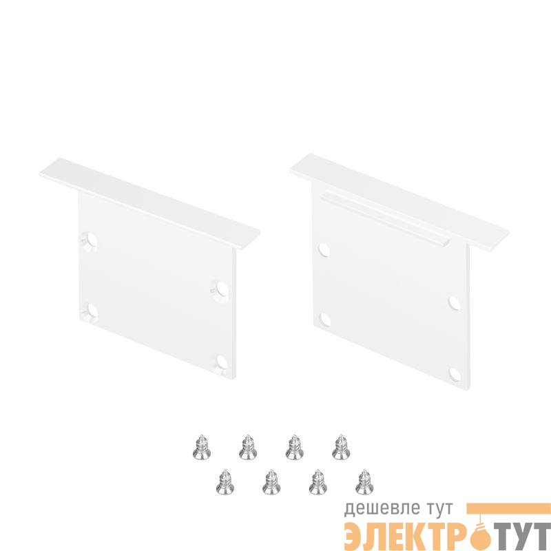 Заглушка LINIA49-F-S WHITE глухая металл (комплект) Arlight 041882