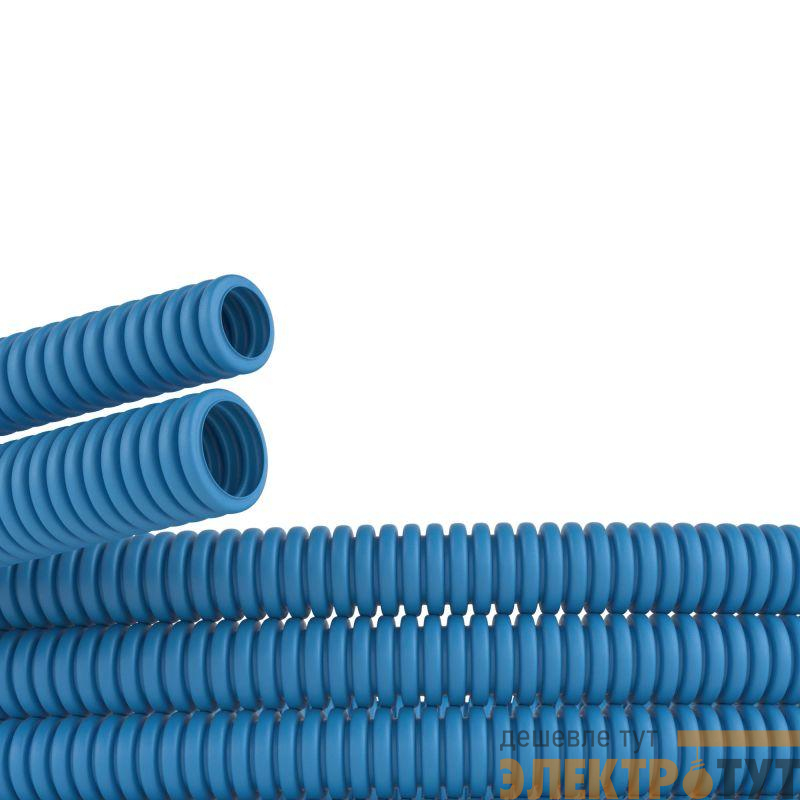 Труба гофрированная ППЛ гибкая легкая d40мм без протяжки син. (уп.20м) DKC 10940