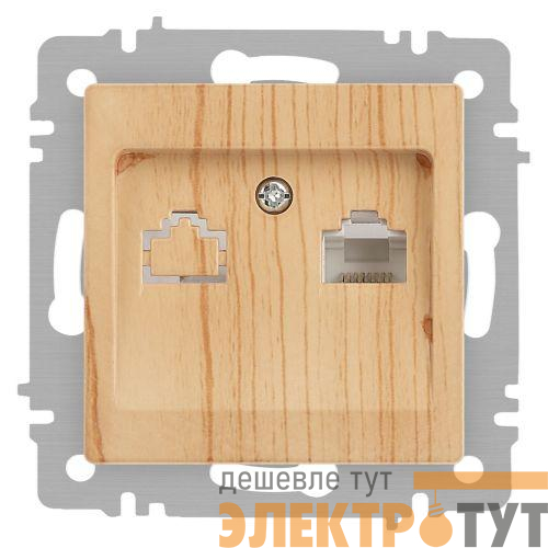 Розетка компьютерная 1-м СП Accent 6-303-11 RJ45 IP20 сосна Intro Б0063644