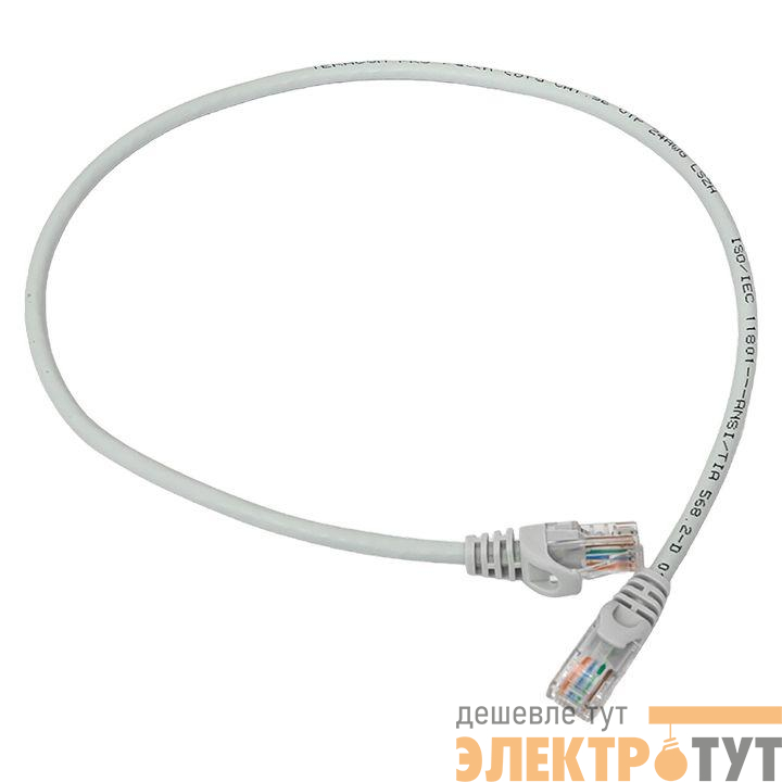 Патч-корд кат.5E UTP неэкранир. LSZH сер. 0.5м TERACOM PRO EKF TRP-5EUTP-LSH-05M-GY
