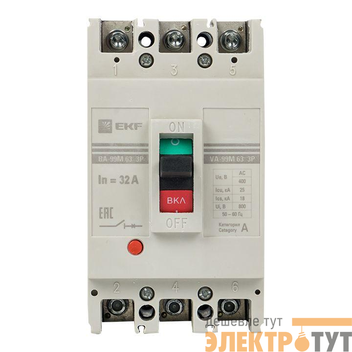 Выключатель автоматический 3п 63/32А 25кА ВА-99М PROxima EKF mccb99-63-32m