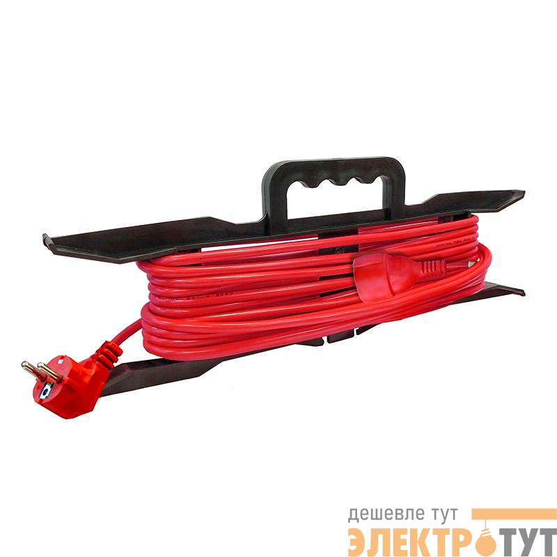 Удлинитель-шнур на рамке 1х10м с заземл. 10А IP20 2.2кВт ПВС 3х1 DOMTOK 2478