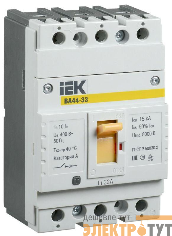 Выключатель автоматический 3п 32А 15кА ВА44 33 IEK SVA4410-3-0032