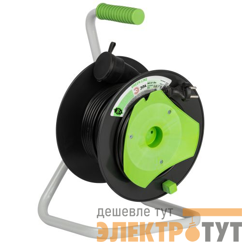 Удлинитель на пластик. катушке 1х30м без заземл. 10А IP44 GREEN LINE GAZ-2x1-30m ПВС 2х1 Эра Б0065099