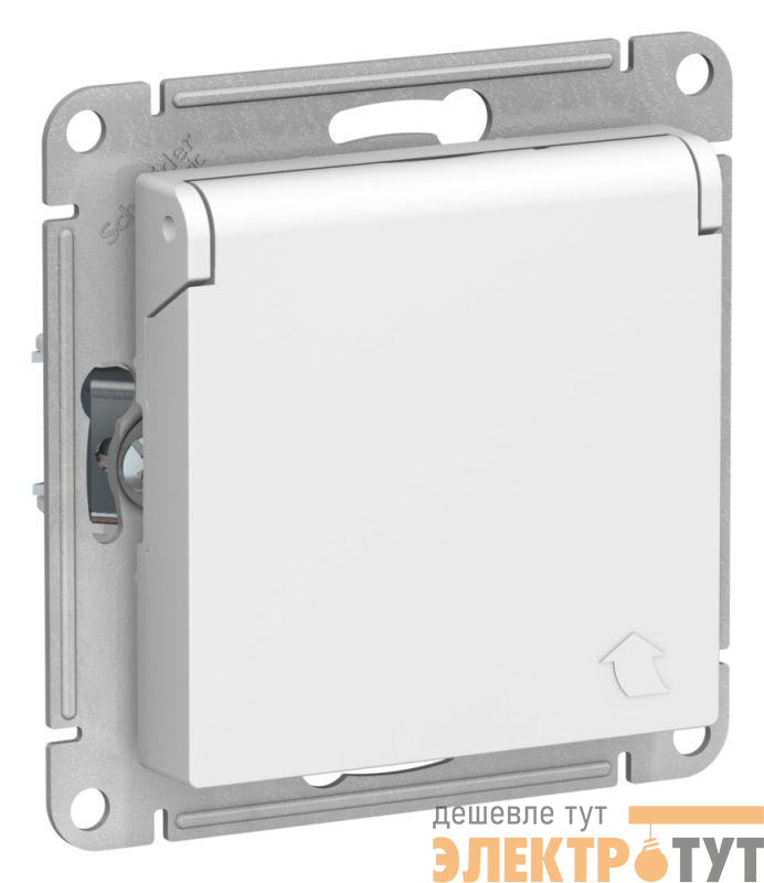 Розетка AtlasDesign 16А IP20 с заземл. защ. шторки с крышкой механизм лотос SE ATN001346