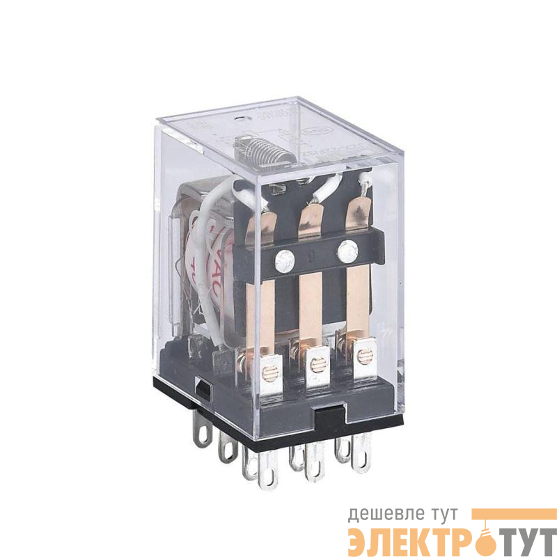 Реле промежуточное JZX-22F(D) 2 конт. с инд. LED 5А 220В AC CHINT 333110