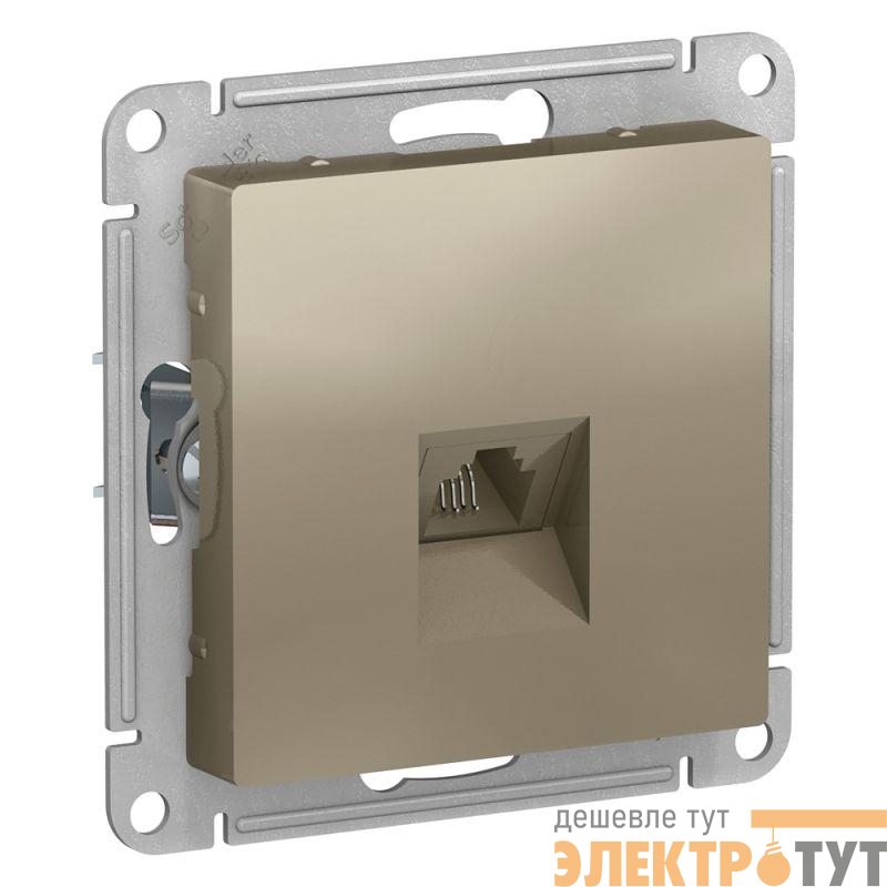 Розетка телефонная 1-м СП AtlasDesign RJ11 механизм шампань SE ATN000581