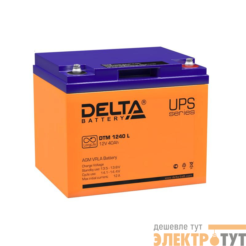 Аккумулятор UPS 12В 40А.ч Delta DTM 1240 L