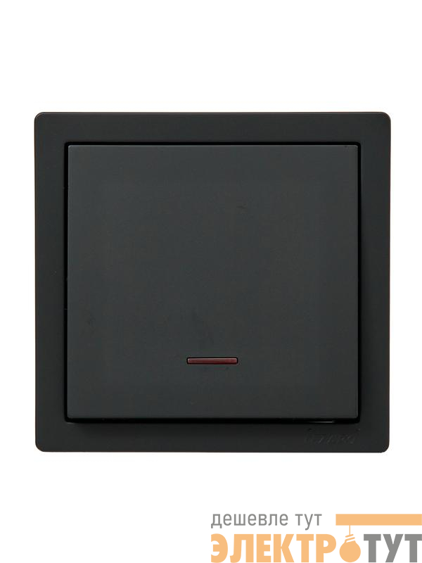 Выключатель 1-кл. ОП LETO с индикацией черн. бархат LEZARD 752-4200-111