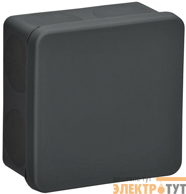 Коробка распаячная ОП КМ42455 100х100х50мм IP67 8 вводов черн. IEK UKO21-100-100-050-K02-66