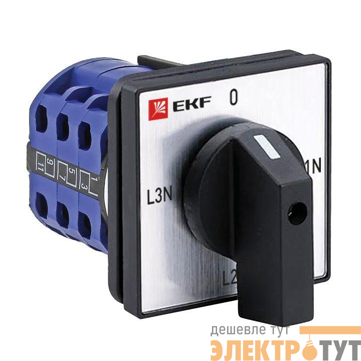 Переключатель кулачковый ПК-1-84 4п 10А для вольтметра (для фазного напряжения) PROxima EKF pk-1-84-10