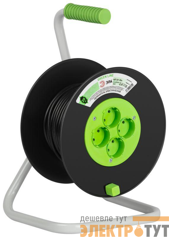 Удлинитель на пластик. катушке 4х20м без заземл. KAT-2x1-20m Greenline ПВС 2х1 Эра Б0064997