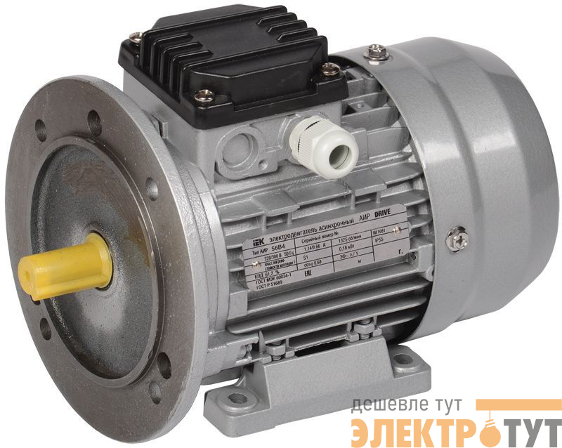Электродвигатель АИР DRIVE 3ф 56B4 220/380В 0.18кВт 1500об/мин 2081 IEK DRV056-B4-000-2-1520
