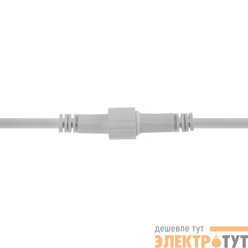 Коннектор с проводами папа-мама 2 pin бел. каучук Neon-Night 315-435