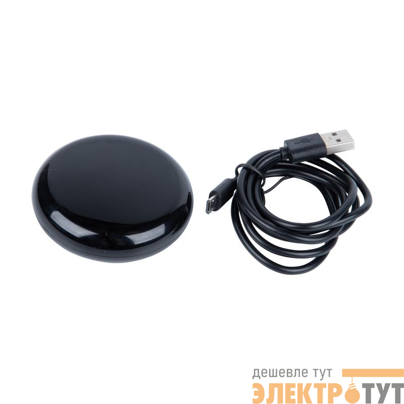 Пульт ИК умный универс. Wi-Fi micro-USB 5В (в/к) 18м голосовое управление + приложение UnielSmart черн. Uniel UL-00011713