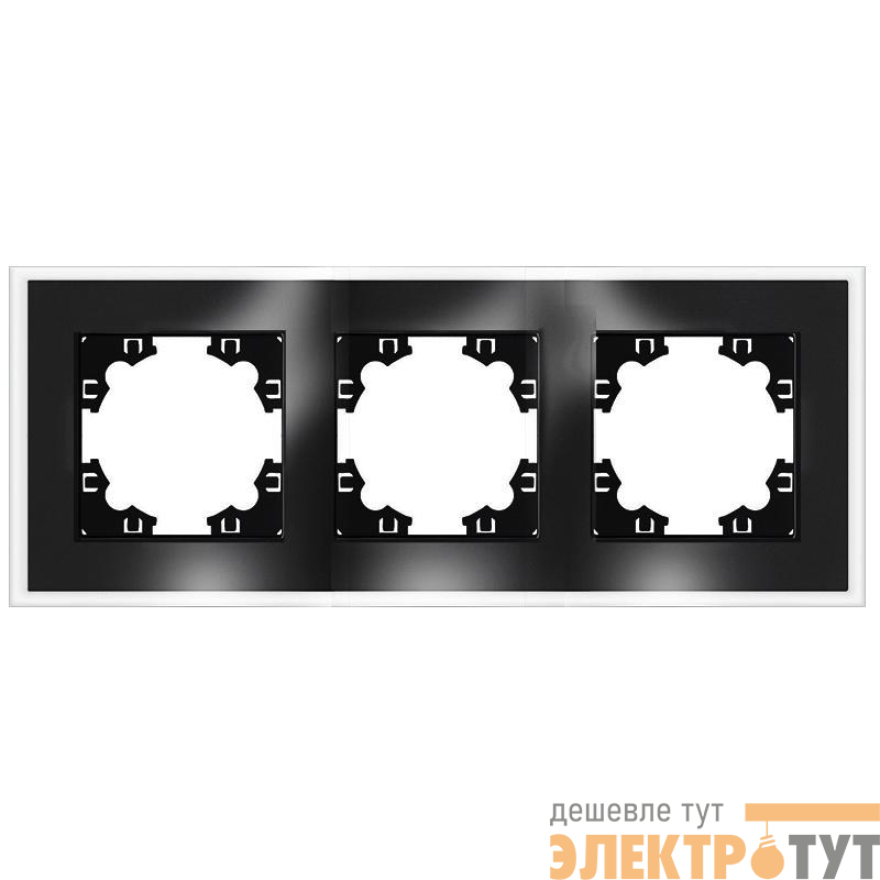 Рамка 3-м Афина стеклянная графит UNIVersal 2256