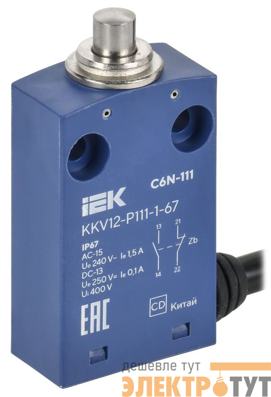 Выключатель концевой C6N-111 IP67 толкатель IEK KKV12-P111-1-67